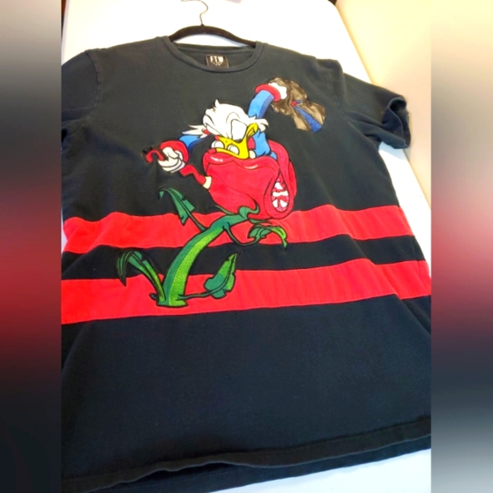 FTW Black Donald Duck Graphic Tee - L - Men's T-Shirt (C22)**